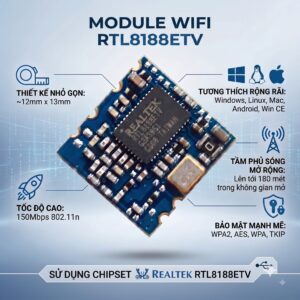 Module Wifi RTL8188ETV Cho Máy Chơi Game Retro R36S / R36H - Kết Nối Mạng Nhanh, Tốc Độ 150Mbps
